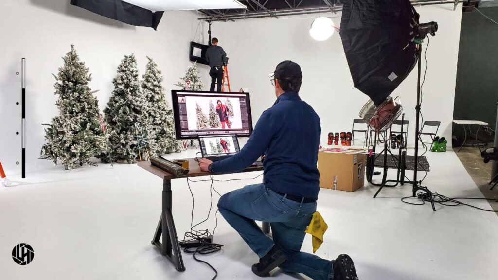 Lens Head Media Video Studio Space in Atlanta Decorated For Christmas Shoot