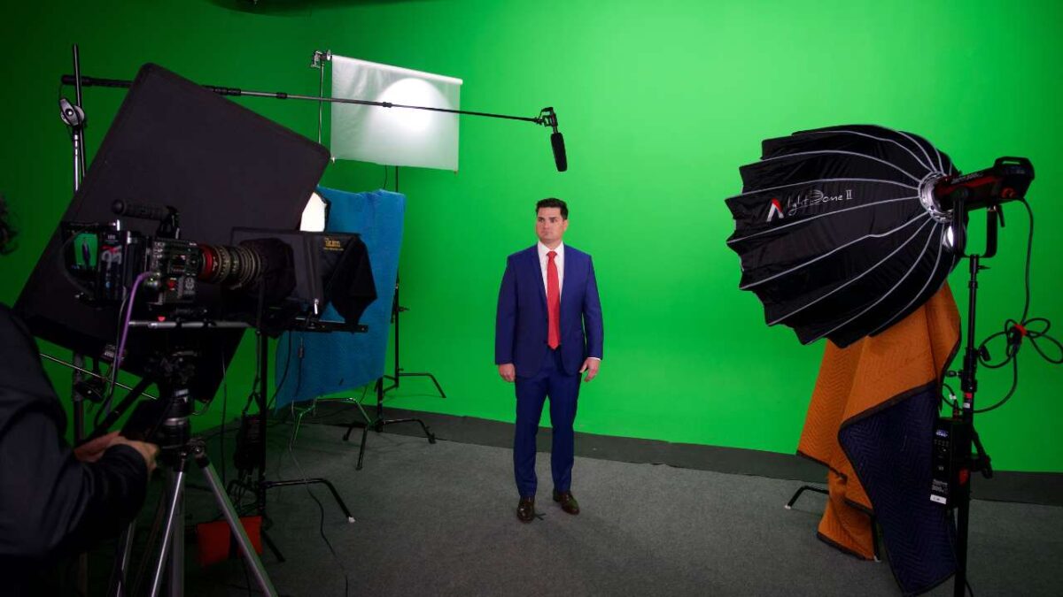 drive on green screen at lens head studios